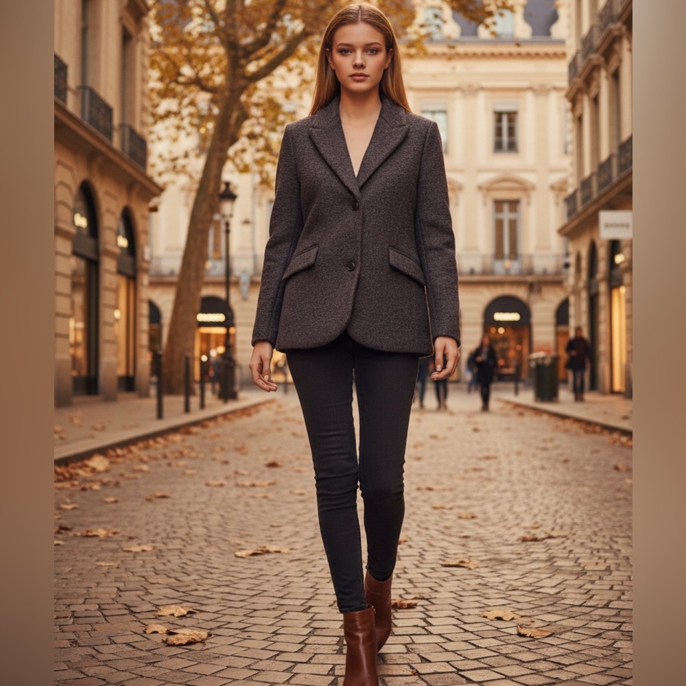 Anthropologie Charcoal Boucle Ellen Tracy blazer coat women’s size small $199​